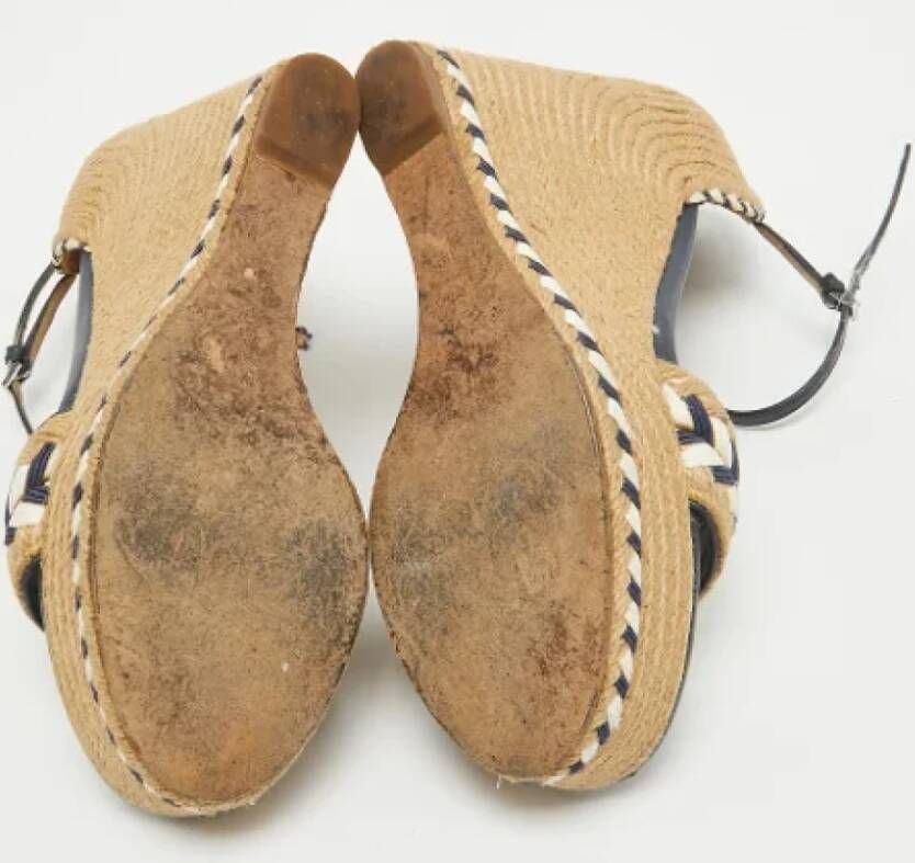 Gucci Vintage Pre-owned Leather espadrilles Beige Dames