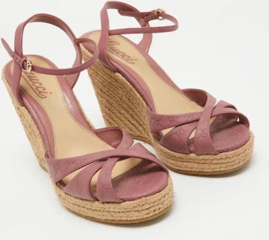 Gucci Vintage Pre-owned Leather espadrilles Pink Dames