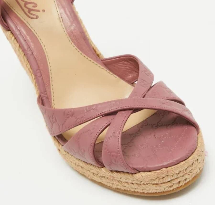 Gucci Vintage Pre-owned Leather espadrilles Pink Dames