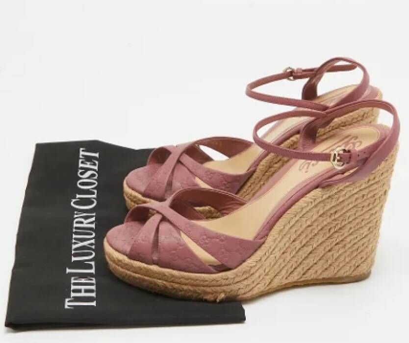 Gucci Vintage Pre-owned Leather espadrilles Pink Dames