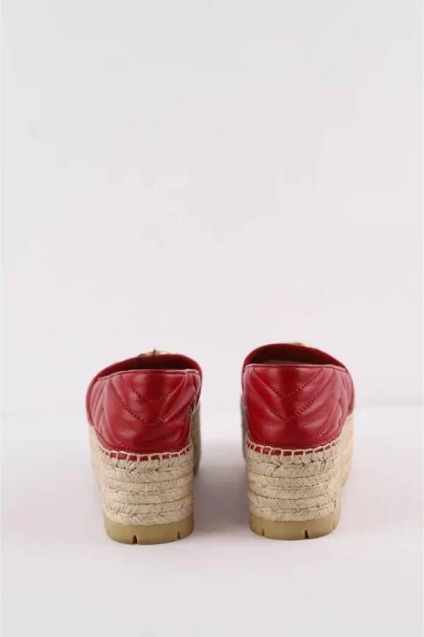 Gucci Vintage Pre-owned Leather espadrilles Red Dames