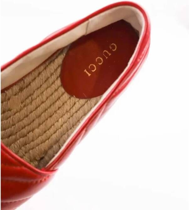 Gucci Vintage Pre-owned Leather espadrilles Red Dames