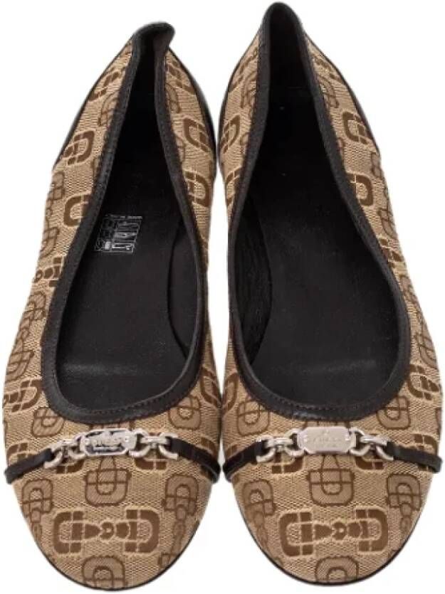 Gucci Vintage Pre-owned Leather flats Beige Dames