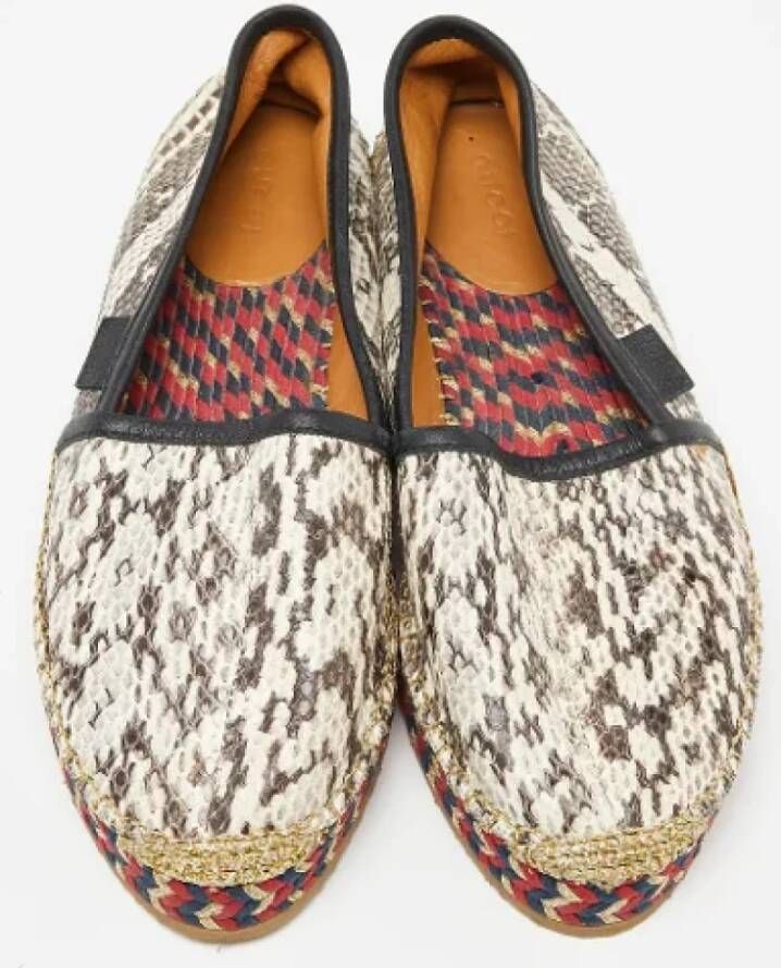 Gucci Vintage Pre-owned Leather flats Beige Dames