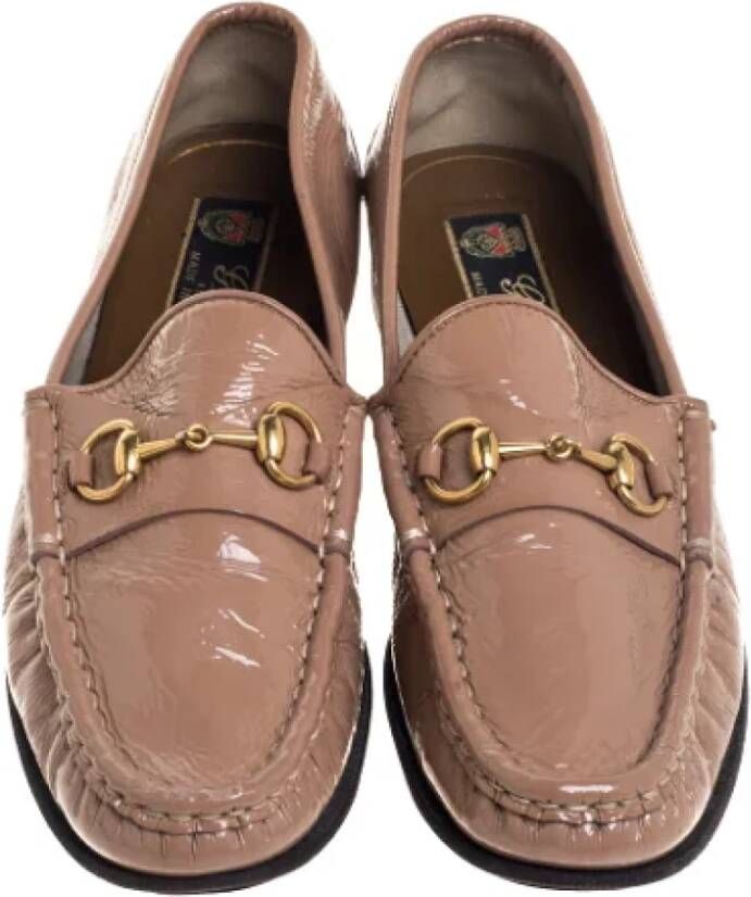 Gucci Vintage Pre-owned Leather flats Beige Dames
