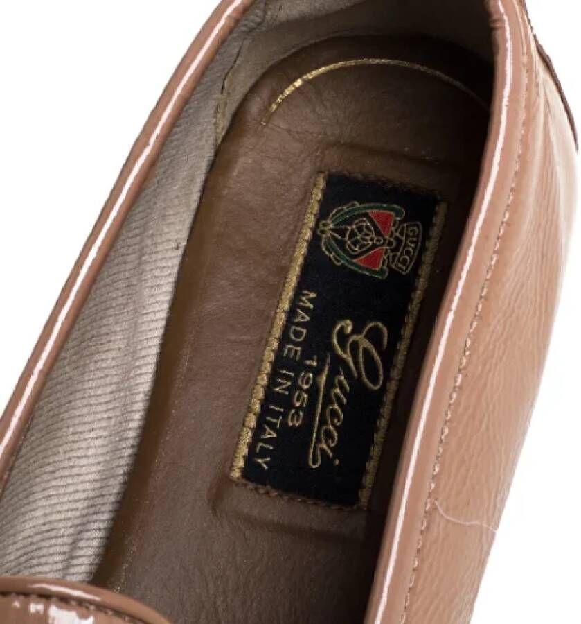 Gucci Vintage Pre-owned Leather flats Beige Dames