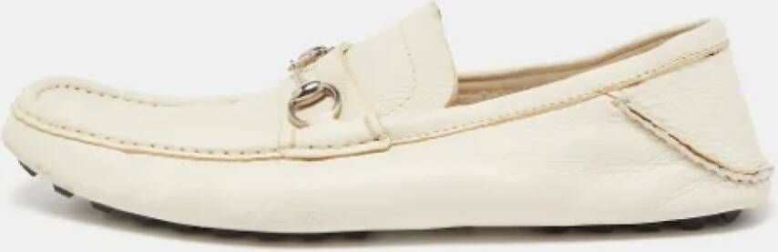 Gucci Vintage Pre-owned Leather flats Beige Dames