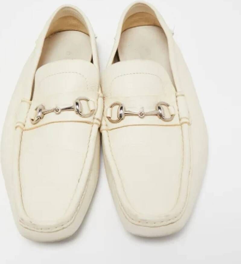 Gucci Vintage Pre-owned Leather flats Beige Dames