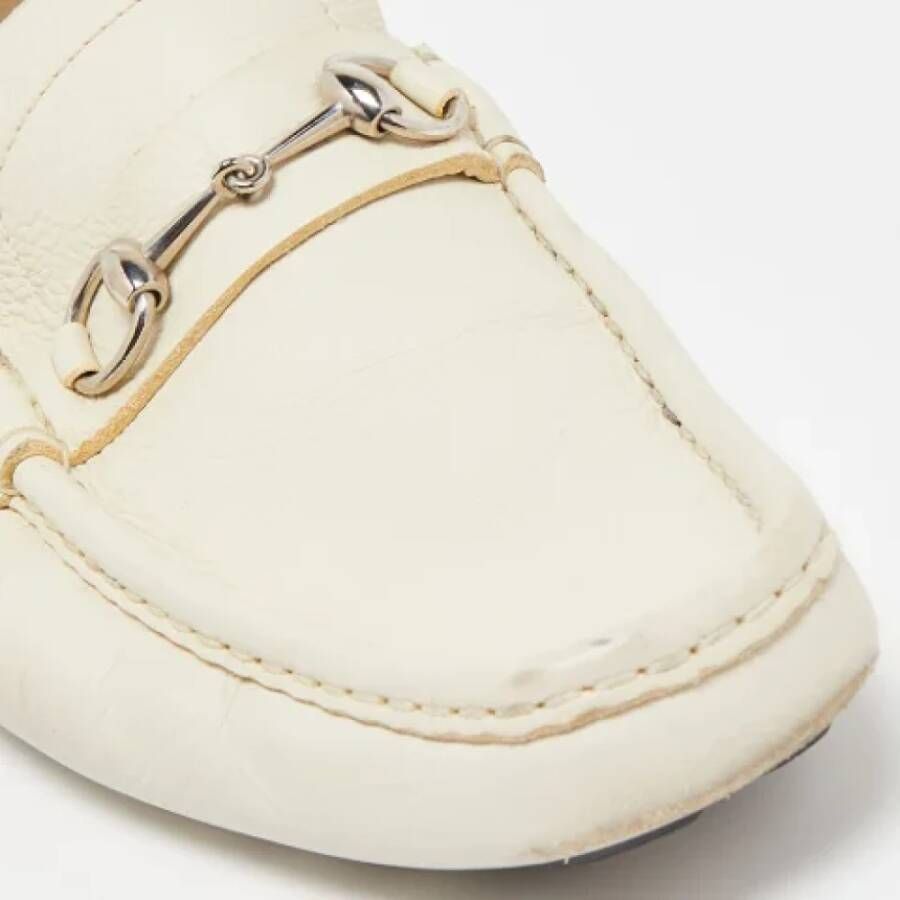 Gucci Vintage Pre-owned Leather flats Beige Dames