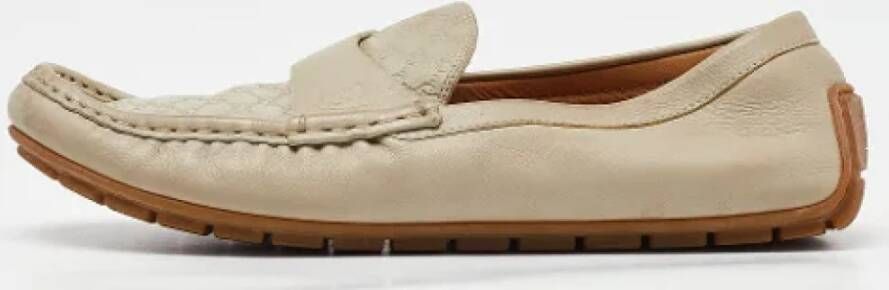 Gucci Vintage Pre-owned Leather flats Beige Dames