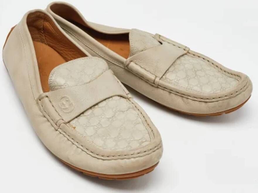 Gucci Vintage Pre-owned Leather flats Beige Dames