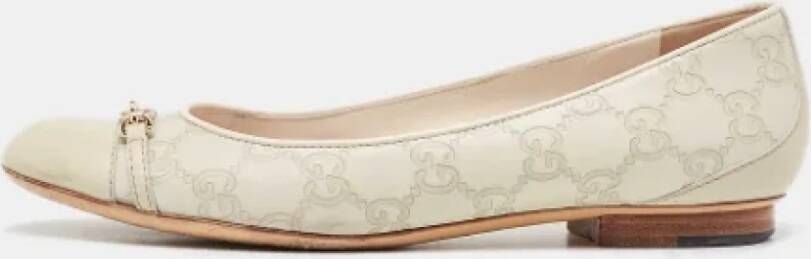 Gucci Vintage Pre-owned Leather flats Beige Dames