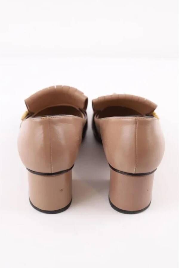 Gucci Vintage Pre-owned Leather flats Beige Dames