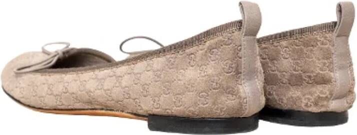Gucci Vintage Pre-owned Leather flats Beige Dames