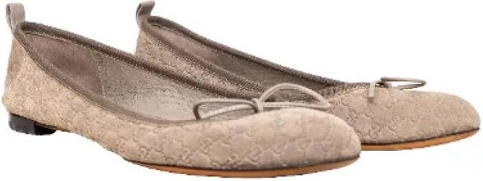 Gucci Vintage Pre-owned Leather flats Beige Dames