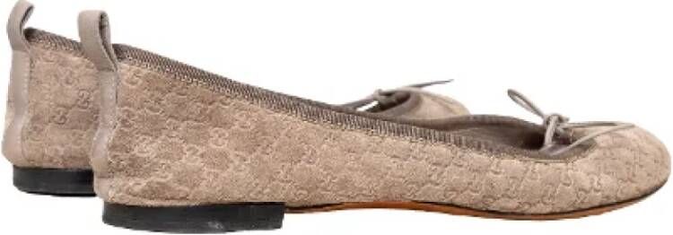 Gucci Vintage Pre-owned Leather flats Beige Dames