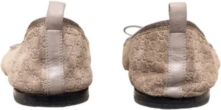 Gucci Vintage Pre-owned Leather flats Beige Dames