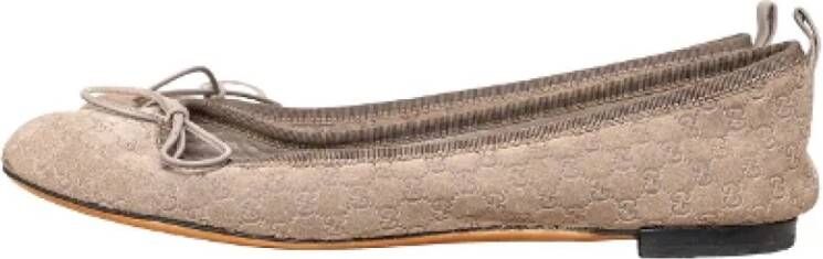 Gucci Vintage Pre-owned Leather flats Beige Dames