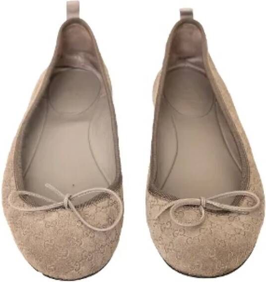 Gucci Vintage Pre-owned Leather flats Beige Dames