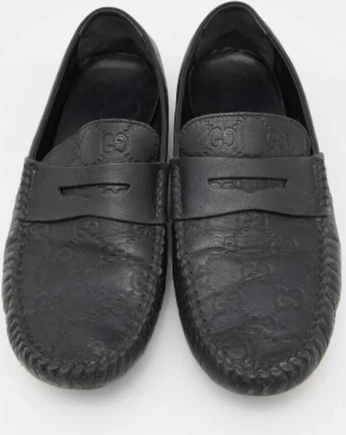 Gucci Vintage Pre-owned Leather flats Black Dames