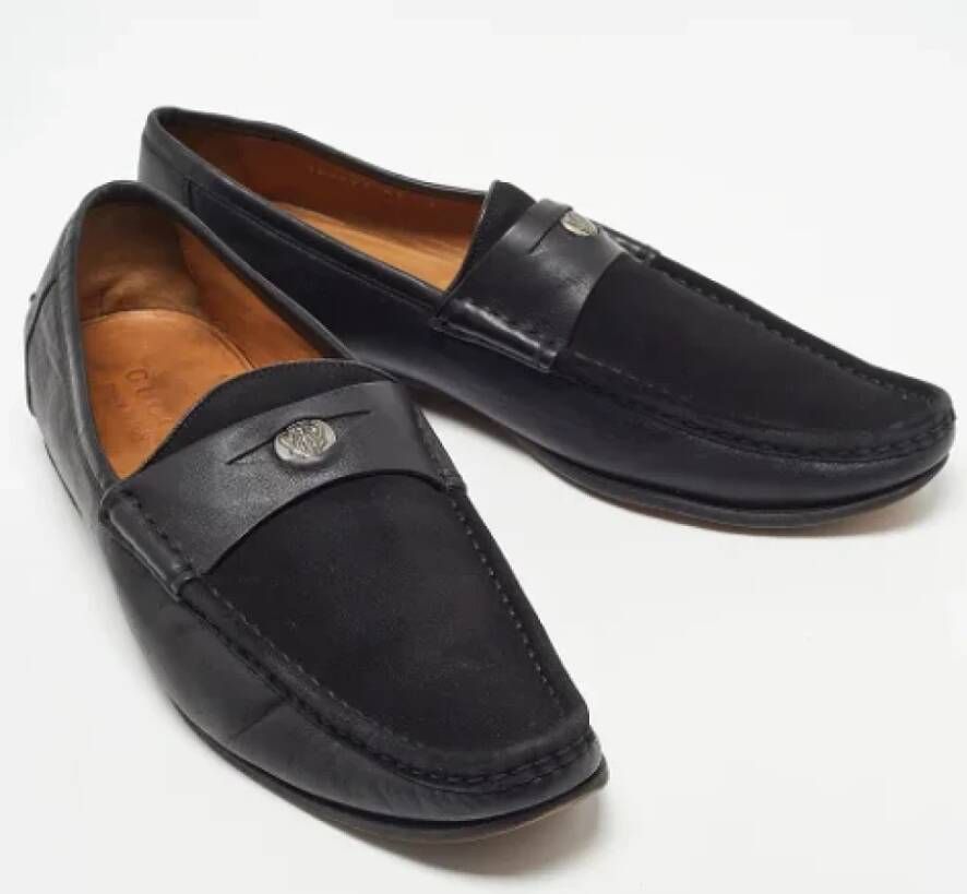 Gucci Vintage Pre-owned Leather flats Black Dames