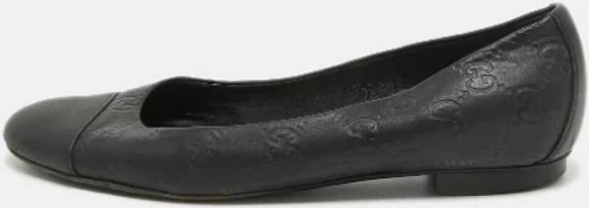 Gucci Vintage Pre-owned Leather flats Black Dames