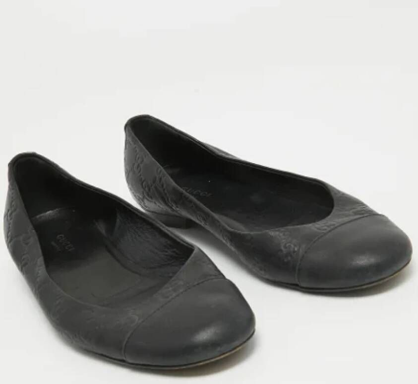 Gucci Vintage Pre-owned Leather flats Black Dames