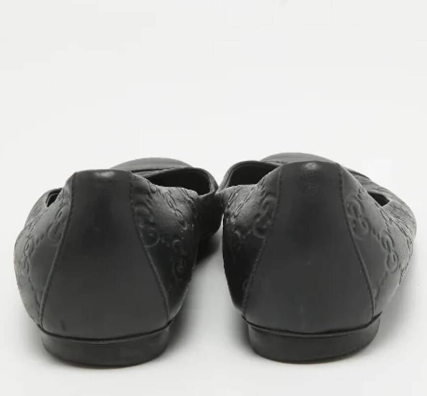 Gucci Vintage Pre-owned Leather flats Black Dames