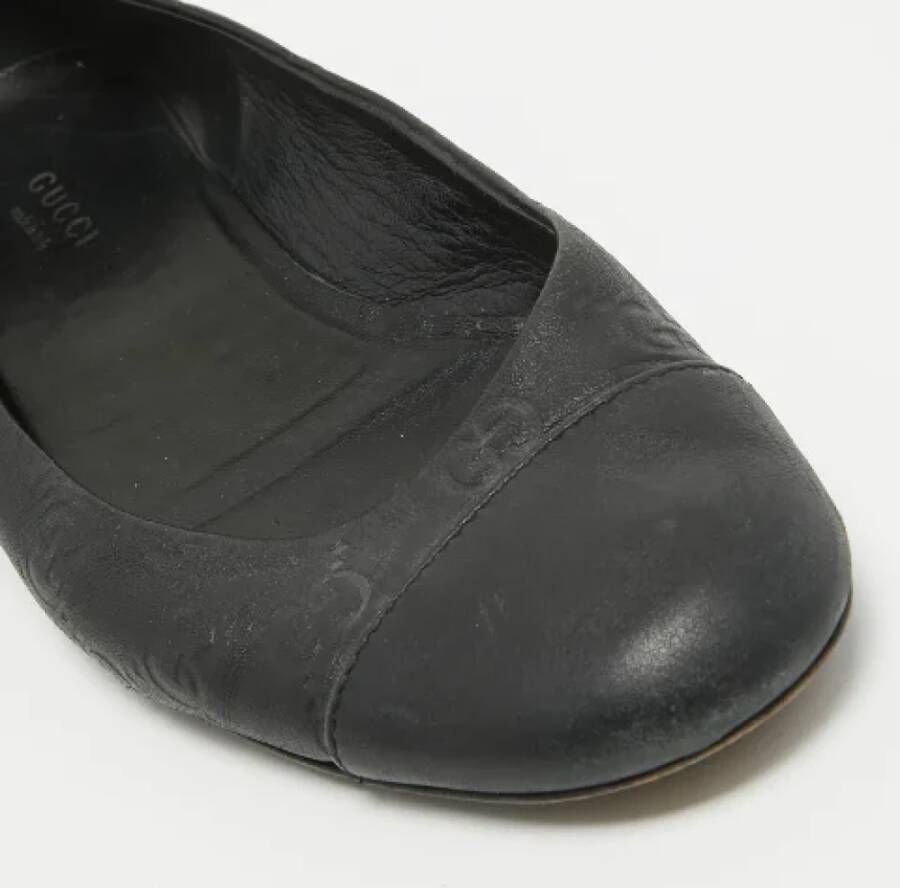 Gucci Vintage Pre-owned Leather flats Black Dames