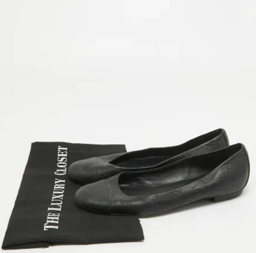 Gucci Vintage Pre-owned Leather flats Black Dames