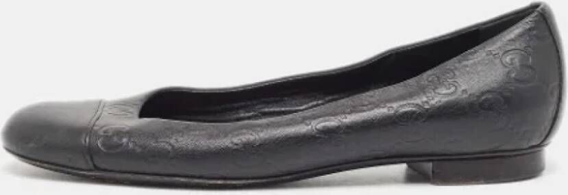 Gucci Vintage Pre-owned Leather flats Black Dames