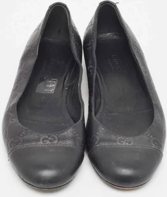 Gucci Vintage Pre-owned Leather flats Black Dames