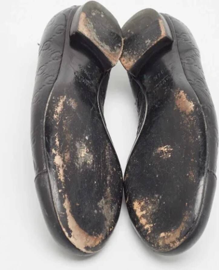 Gucci Vintage Pre-owned Leather flats Black Dames