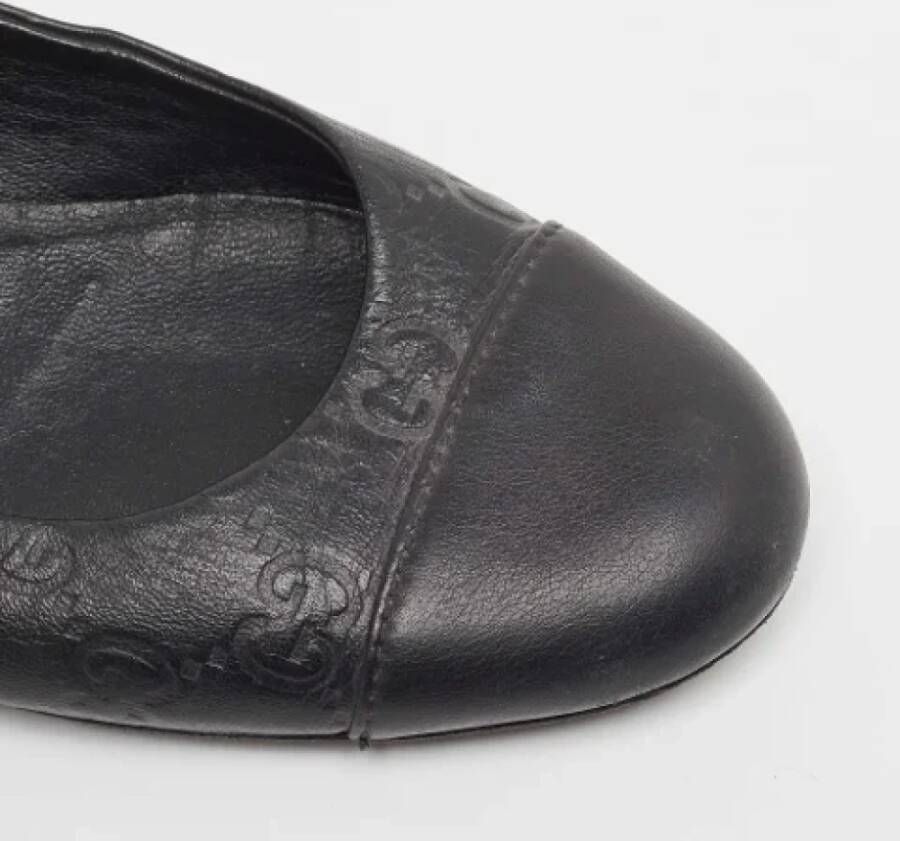 Gucci Vintage Pre-owned Leather flats Black Dames