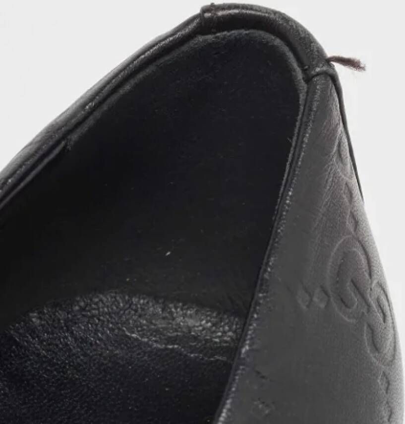 Gucci Vintage Pre-owned Leather flats Black Dames