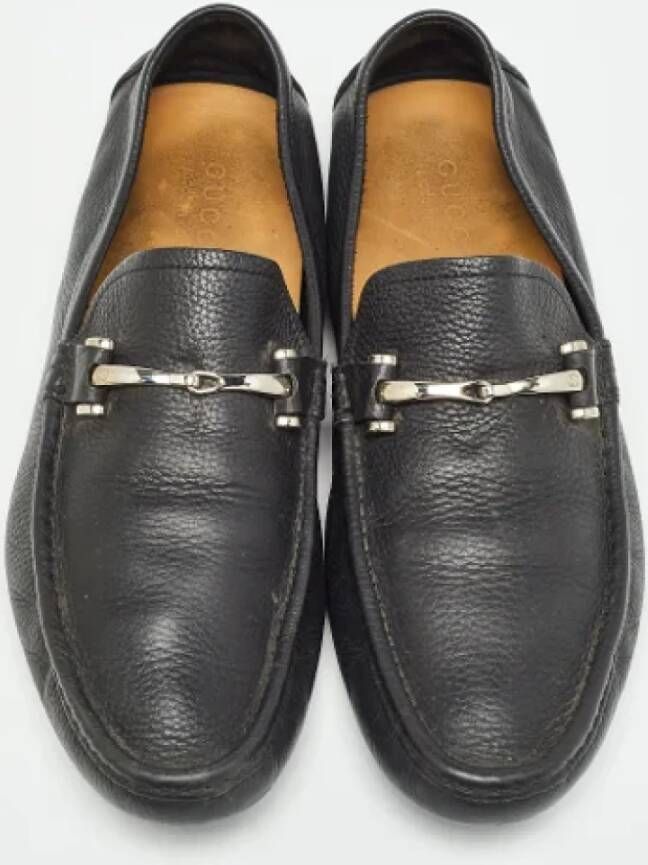 Gucci Vintage Pre-owned Leather flats Black Dames