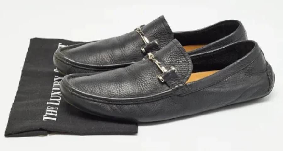 Gucci Vintage Pre-owned Leather flats Black Dames