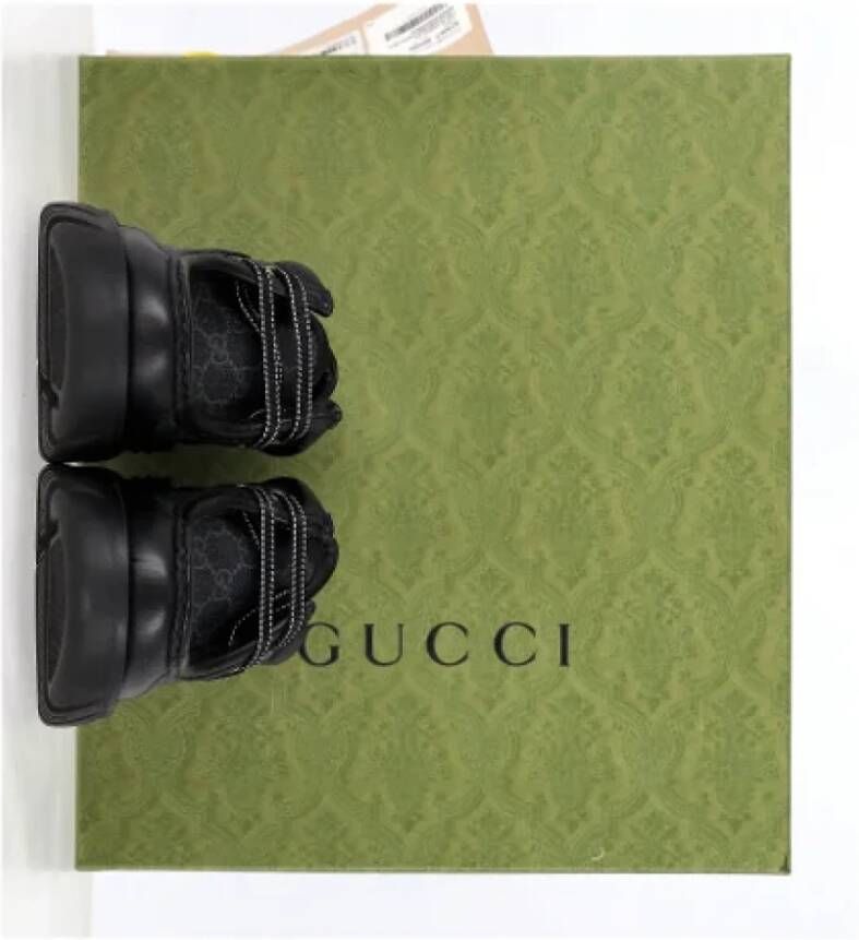 Gucci Vintage Pre-owned Leather flats Black Dames