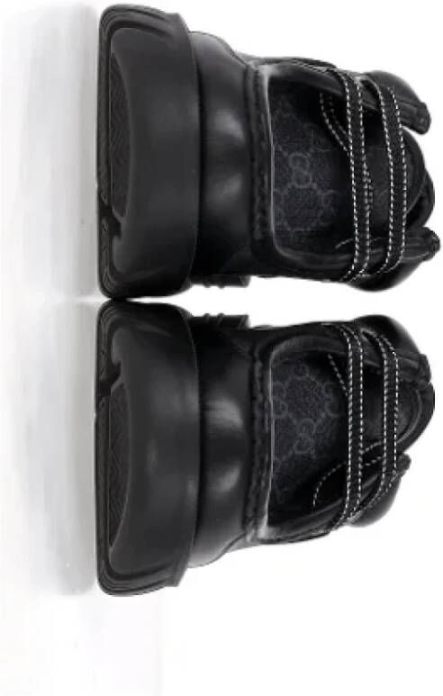 Gucci Vintage Pre-owned Leather flats Black Dames
