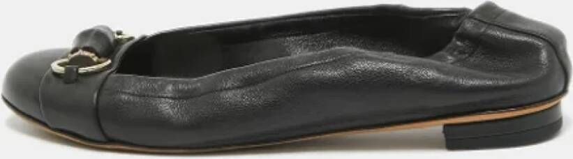 Gucci Vintage Pre-owned Leather flats Black Dames