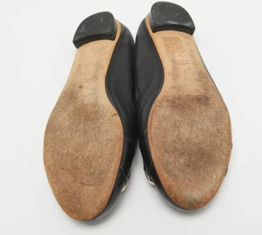 Gucci Vintage Pre-owned Leather flats Black Dames