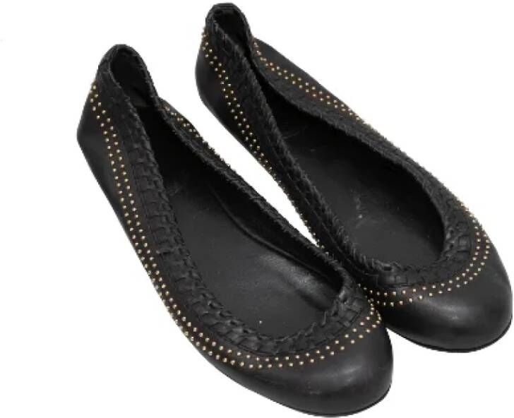 Gucci Vintage Pre-owned Leather flats Black Dames