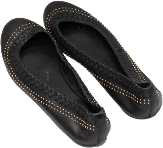 Gucci Vintage Pre-owned Leather flats Black Dames