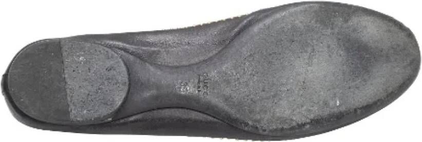 Gucci Vintage Pre-owned Leather flats Black Dames