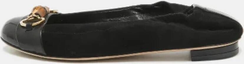 Gucci Vintage Pre-owned Leather flats Black Dames