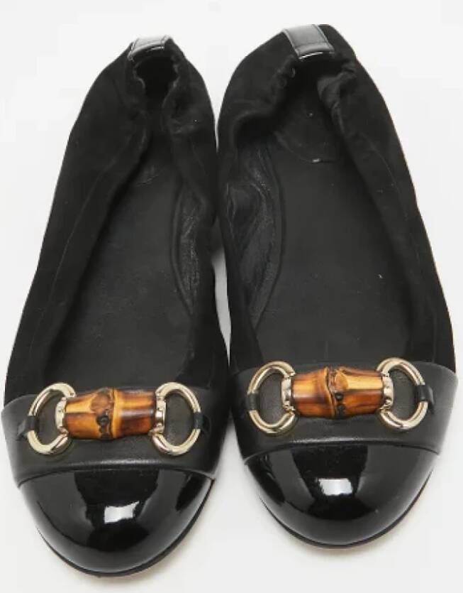 Gucci Vintage Pre-owned Leather flats Black Dames