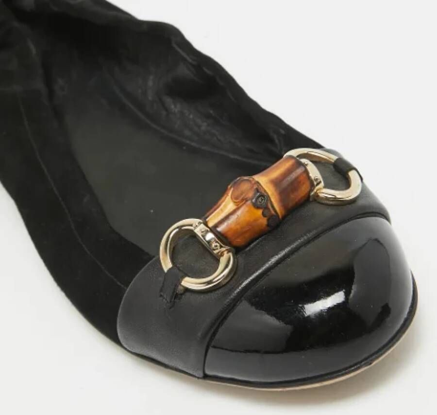 Gucci Vintage Pre-owned Leather flats Black Dames