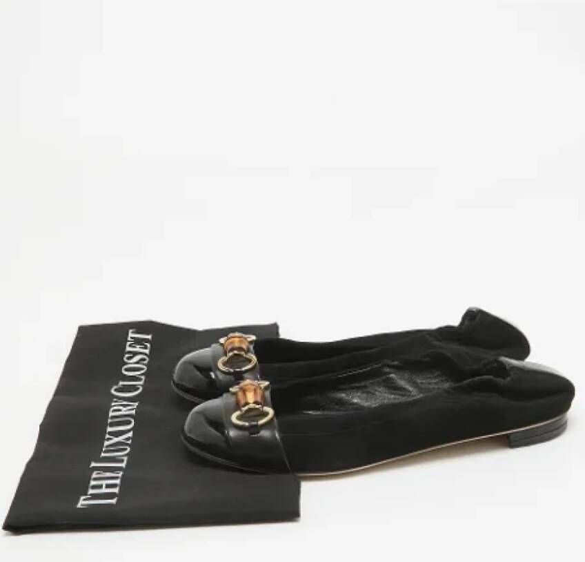 Gucci Vintage Pre-owned Leather flats Black Dames
