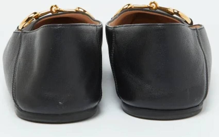 Gucci Vintage Pre-owned Leather flats Black Dames
