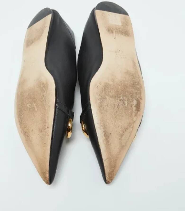 Gucci Vintage Pre-owned Leather flats Black Dames